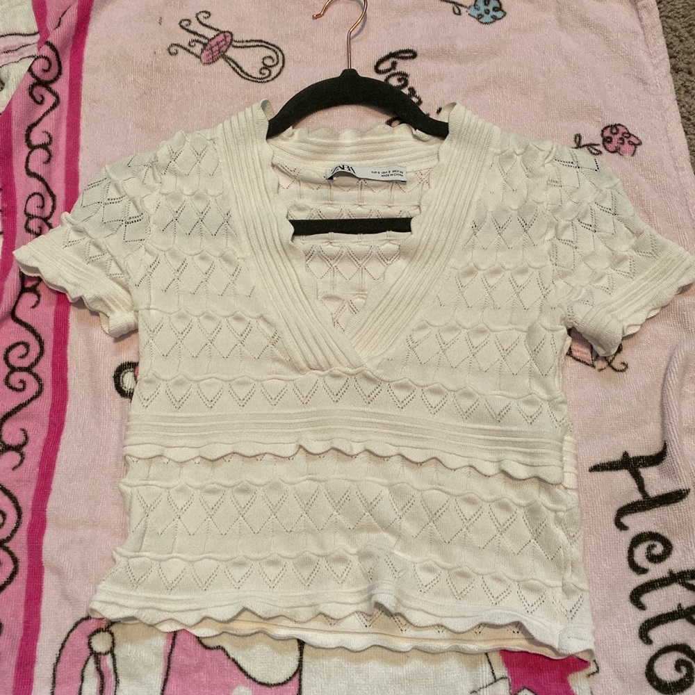 White Zara top